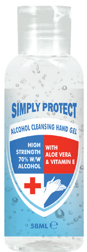 SIMPLY PROTECT ALCOHOL CLEANSING HAND GEL 60ML 