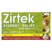 Zirtec : Zirtek Allergy Relief 7 Tablets 